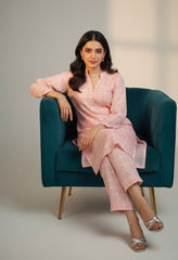 Blush Pink Check Kurta Set