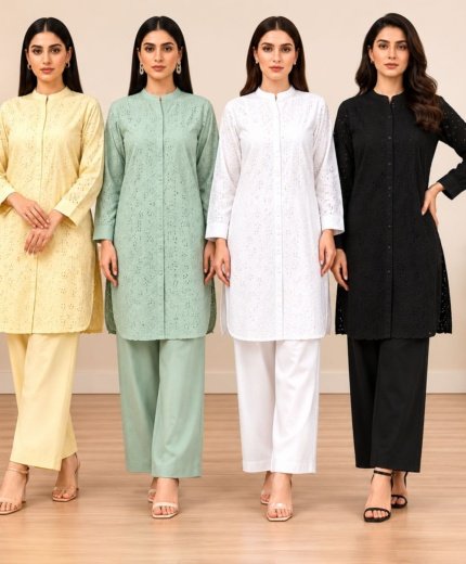 Premium Original Chicken Kari Embroidered Dress