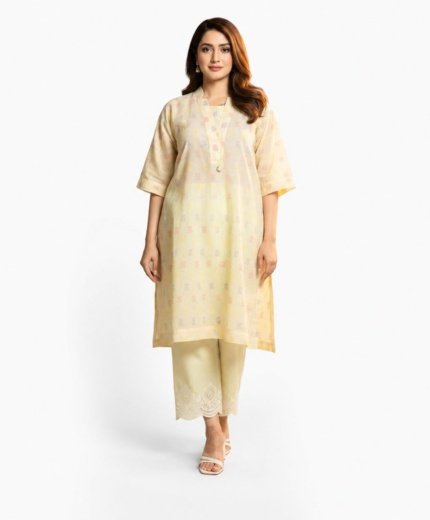 Elegant Summer Bagi Kurta Set with Embroidered Trouser